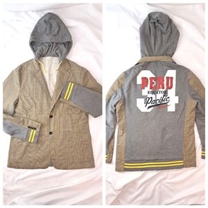 Men's DOLCE & GABBANA Vintage Rare Plaid Peru Equator Pacific 34 Hoodie Jacket